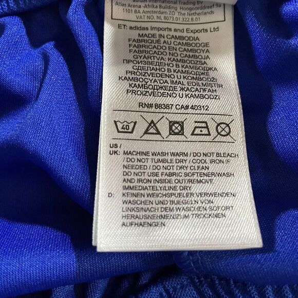 Adidas Climalite Soccer Shorts Blue Drawstring Logo Women’s Size Large - Picture 6 of 8